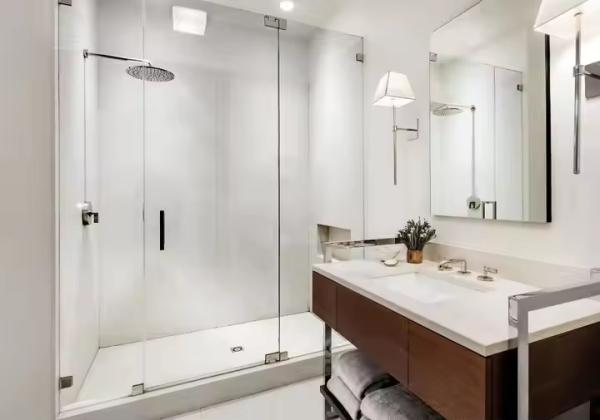 Gold Frame Modern Shower Room Cabin with Customizable Hardware Accessories and Bathroom Handle Tempered Glass Door