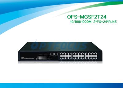 a fibra óptica 12G controlou a BASE de SFP 1000 do interruptor 2 - BASE 10/100/1000 de Fx 24 - interruptor da fibra de Tx nenhum SFP