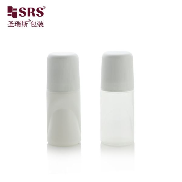 RPPB-50ml White Roll On Aromatherapy Bottles Empty Clear With White Screw Cap
