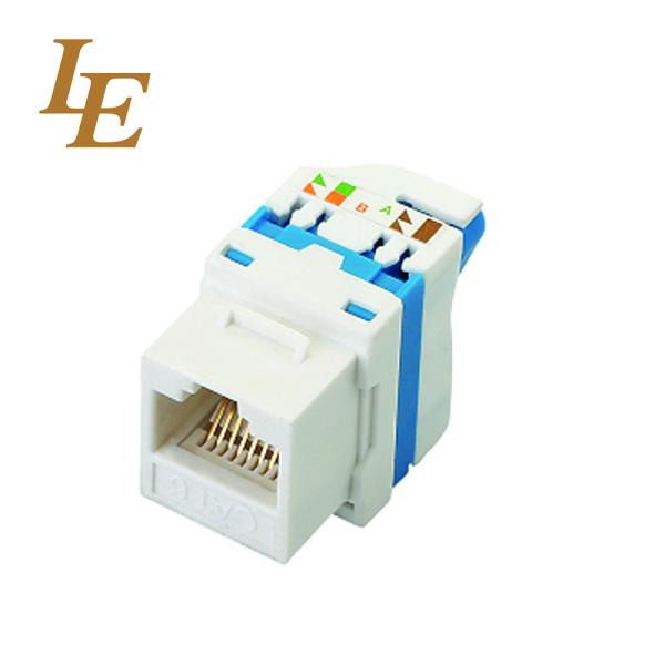 Unshielded Toolless Cat3 Network Keystone Jack 180 Degree