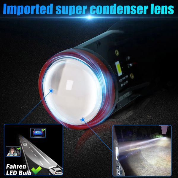 45W Y8 Mini Lens H4 LED Projector Spotlight Head Light Bulb For Car