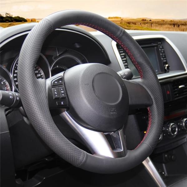 DIY Suede Steering Wheel Cover for Mazda 3 Axela Mazda 6 Atenza Mazda 2 CX-3 CX3 CX-5 CX5