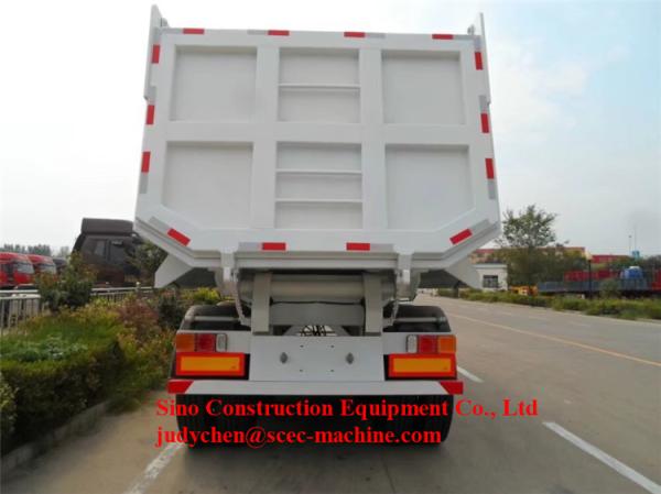 Front End Lift Tipper Semi Trailer 40m3 Dumper Semi Trailer 12 Wheels For Stone / Sand
