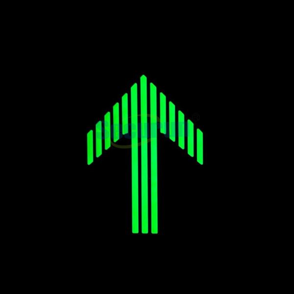 Photoluminescent Aluminum Direction Arrowsign Glow In The Dark 160x120mm