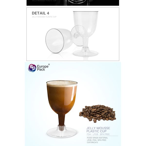 Champagne Flutes 6oz Clear Hard Plastic Disposable Glasses Cocktail /Ice Cream /Juice/ Mousse Cups