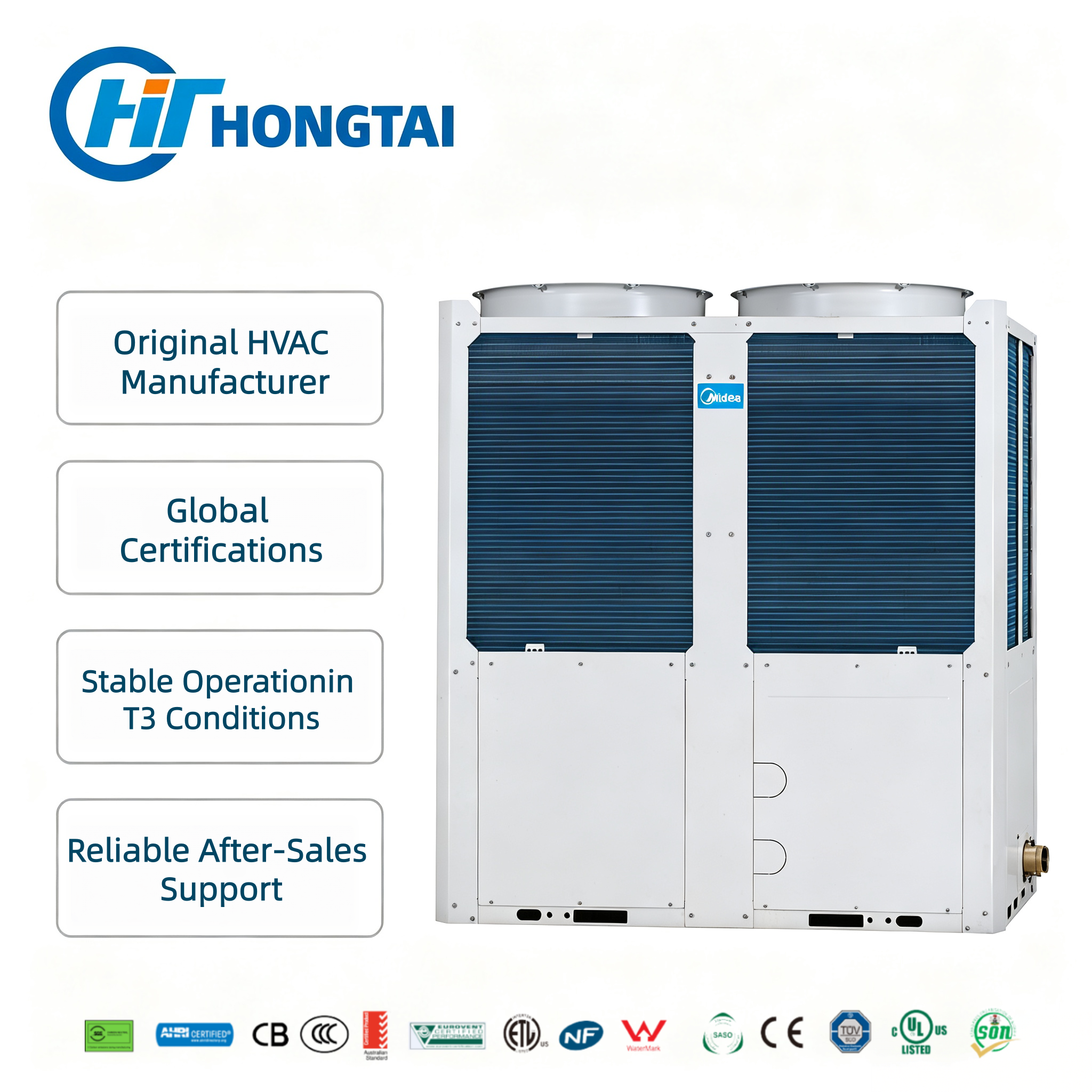 Air Cooled Modular Chiller 35 2240 kW Modular Design Easy Installation T3 55°C Multiple Refrigerant Options