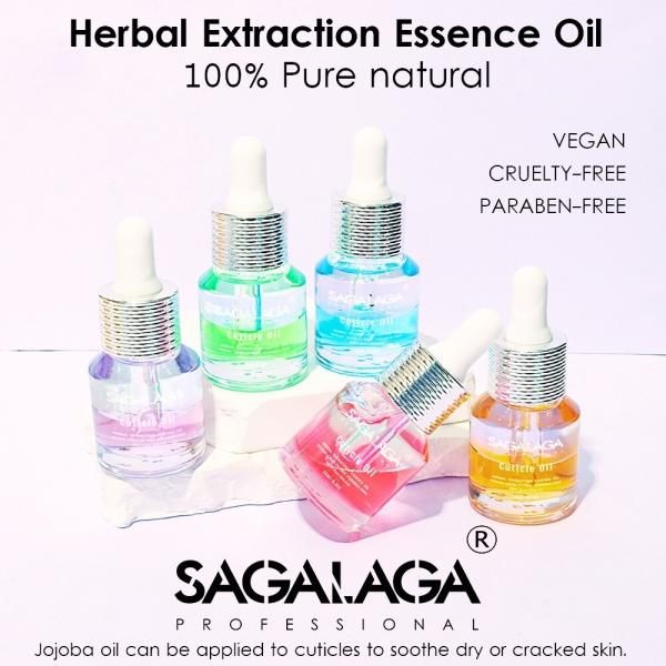 SAGALAGA New Double Layer Cuticle Oil 15ml for Nails Care Natural Essential Oil Extract Jojoba Oil Vitamin E Moisturizing Nails