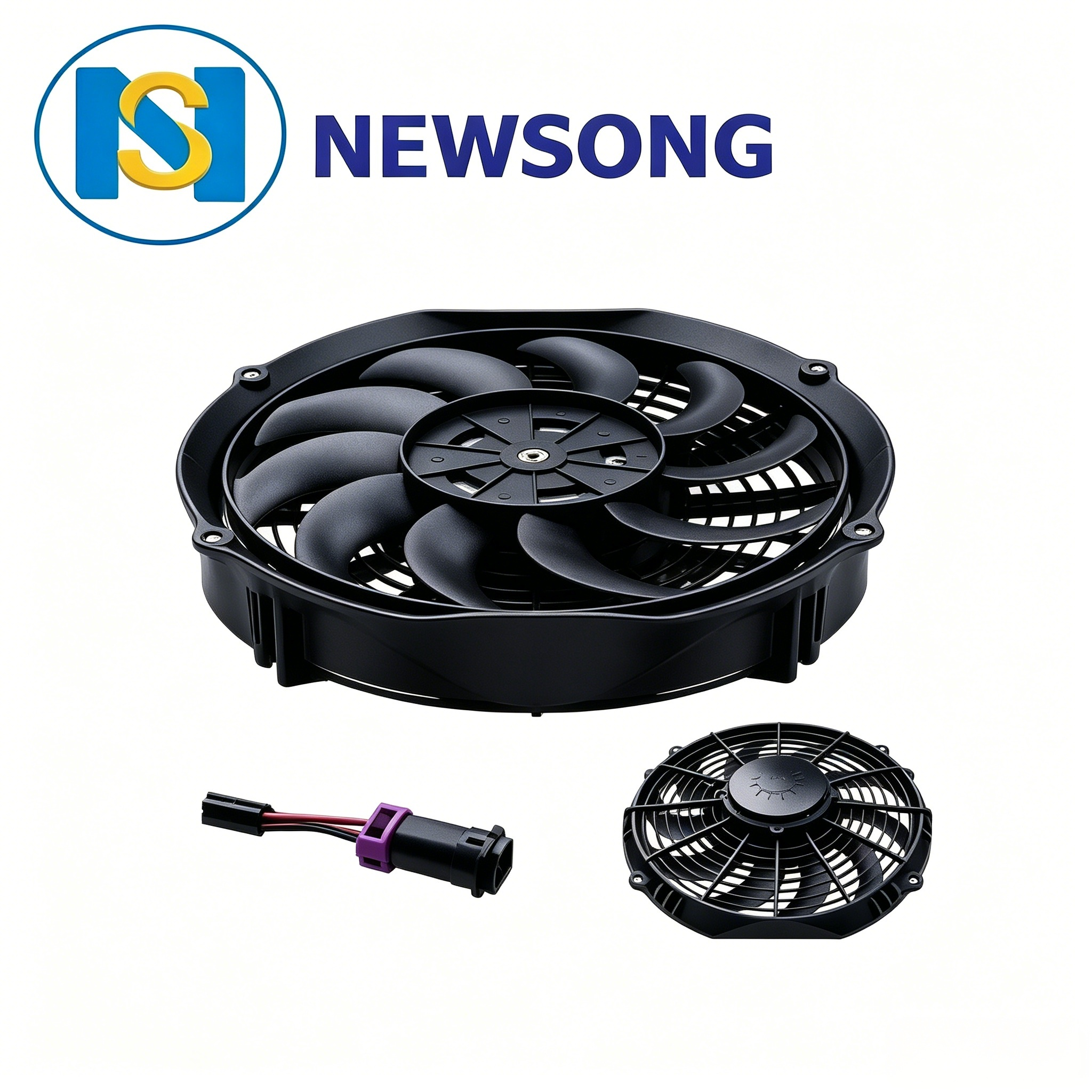 High Airflow 11 Inch 3500rpm 12A 6A 130W Bus AC Condenser Fan DC12V 24V for Repalcement