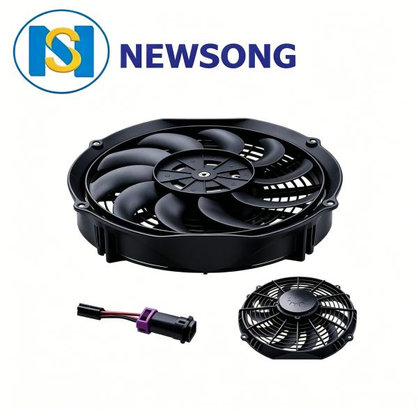 High Airflow 11 Inch 3500rpm 12A 6A 130W Bus AC Condenser Fan DC12V 24V for Repalcement