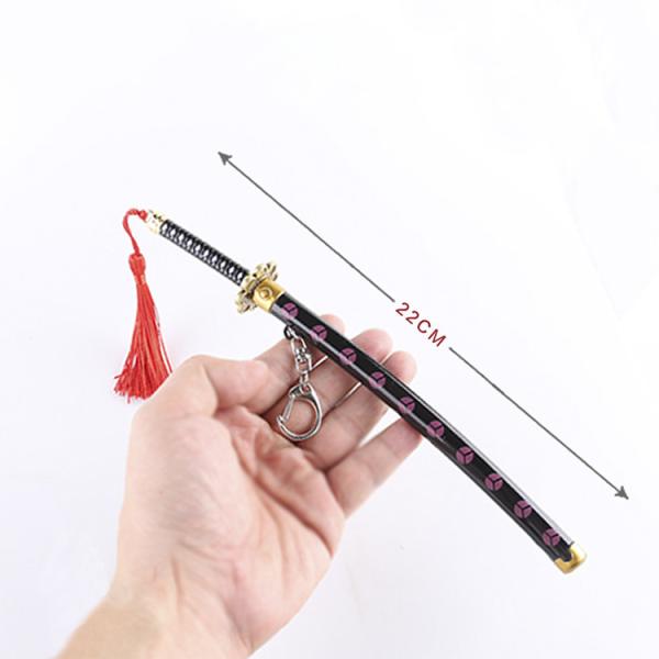 Zoro Shusui 3D Model One Piece Sword Keychain Zinc Alloy Automatic Elasitc Katana