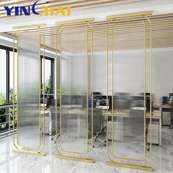 Decorative Glass Screen Room Divider Corrosion Proof For Living Room And Home