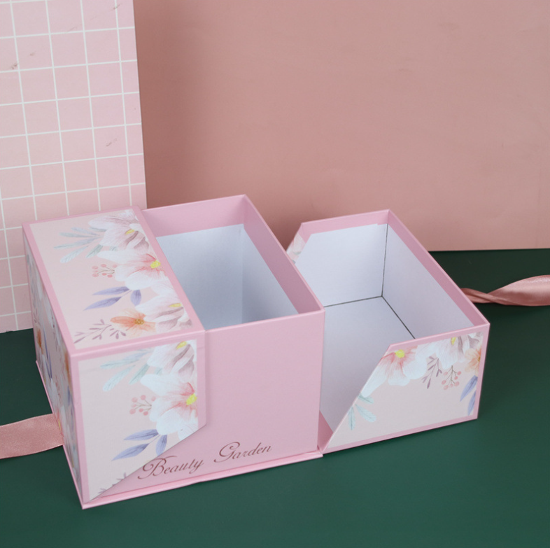 New Creative Pink Flower Candy Boxes Wedding Party Gifts Box Paper Chocolate Boxes Package