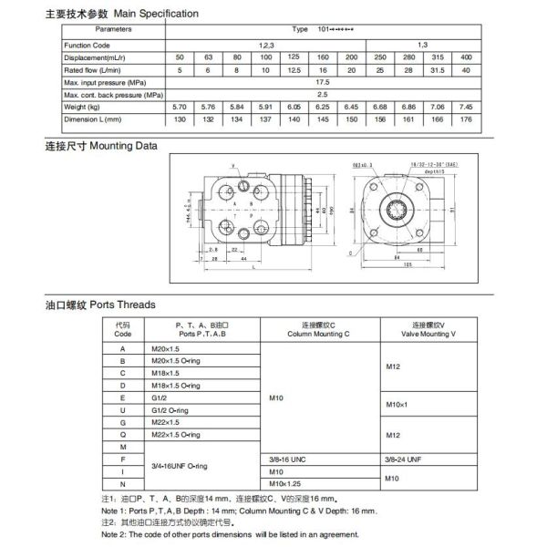 M+S HKUS125  OSPC125 ON Orbital Steering Valve For David Brown Tractor 1695445M91