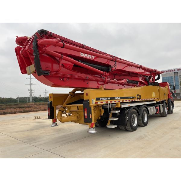 Sany 56M Concrete Pump Truck with 5-Section Z-Type Boom and 180 m³/h Output on Volvo Chassis