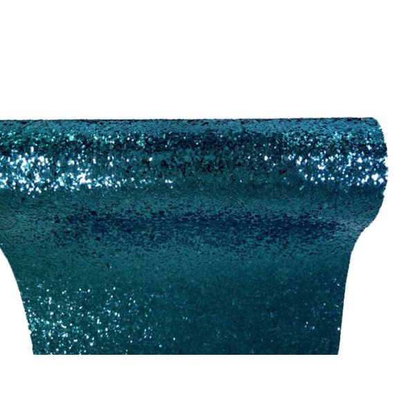 Light Blue Glitter Wallpaper Fabric , PU Fabric Backing Glitter Sparkle Fabric