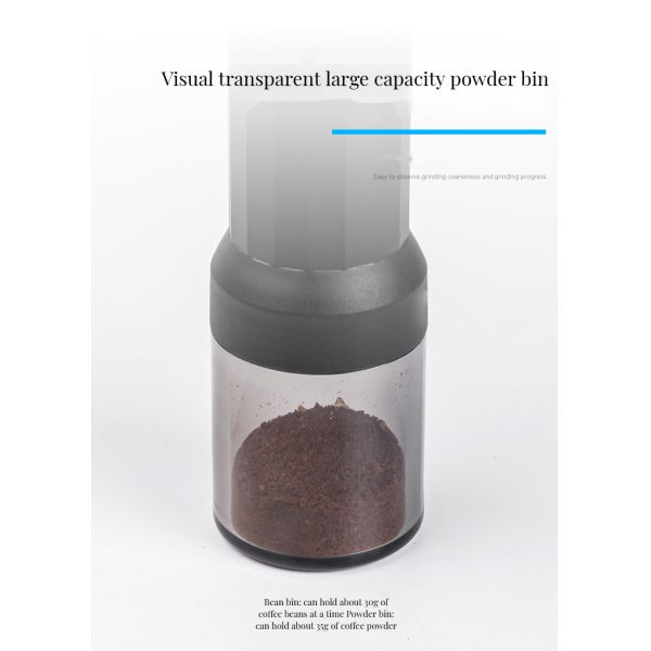 Adjustable Settings Ceramic Burr Coffee Mill Manual Hand Grinder with Modern Design Stainless Steel Plastic Material