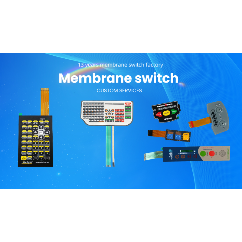 Custom PET Membrane Switch Keyboard, Industrial Control Panel for Electronic Equipment