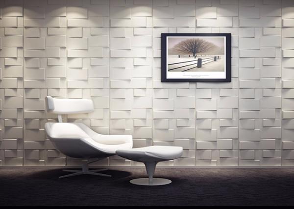 Colored Fireproof Bamboo Fiber 3D Wood Wall Panel For Interior
