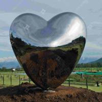 Amour moi grande sculpture extérieure en acier inoxydable miroir poli