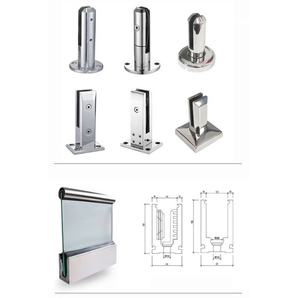 Balaustrada de alumínio do balcão de vidro Frameless 10mm grosso exterior interno