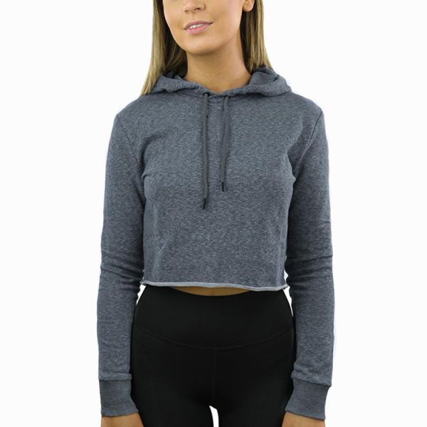 Hoodies разминки женщин спортзала подрезывают верхнее 100% хлопок 360gsm Hoodies