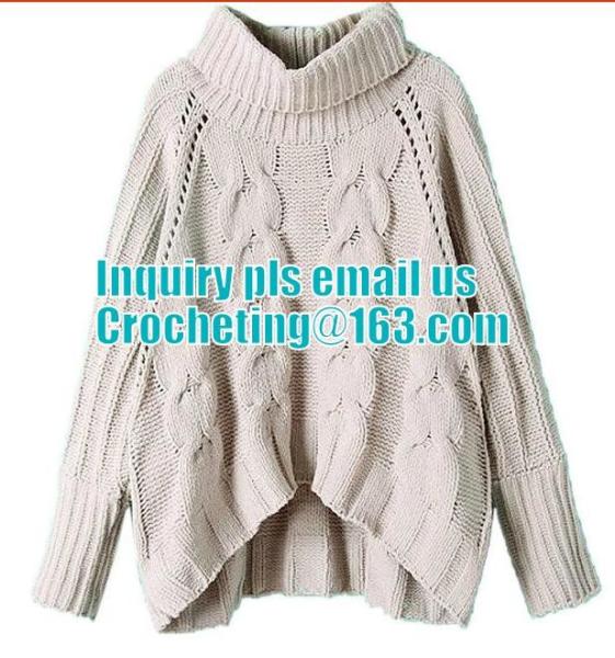 Gray Long Sleeve Turtleneck Pullover Women Fall Winter Warm New Design Loose Casual Cable Knitted Sweater
