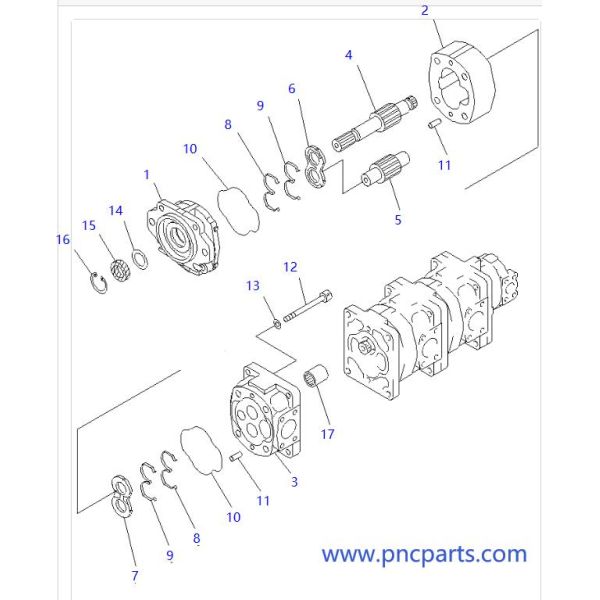 705-21-40021 705-33-28540 WA380-3 Hydraulic Pump For Wheel Loader