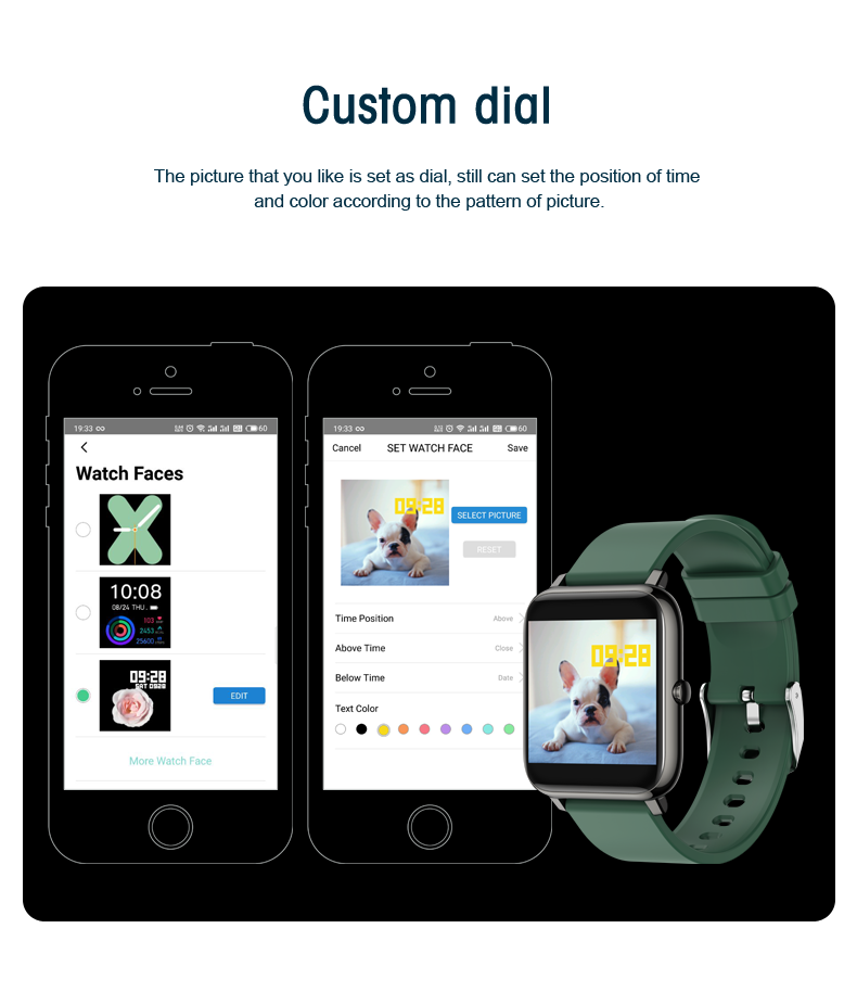 Люди и женщины дозора самого нового дизайна умные 8 языков касаются воде сна IP67 кислорода крови тарифа сердца фитнеса спорт экрана