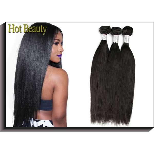 Custom Peruvian Remy Virgin Human Hair Extensions For Women , Black Straight