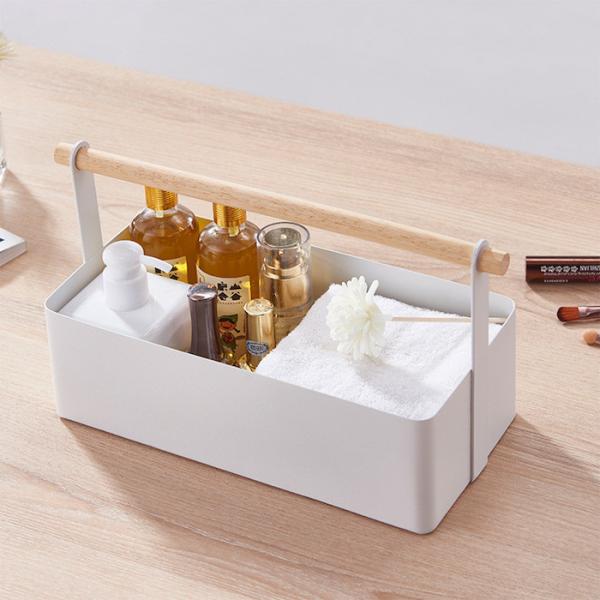 O pó branco revestiu a caixa de armazenamento cosmética do ferro dos eletrodomésticos do metal de 19cm