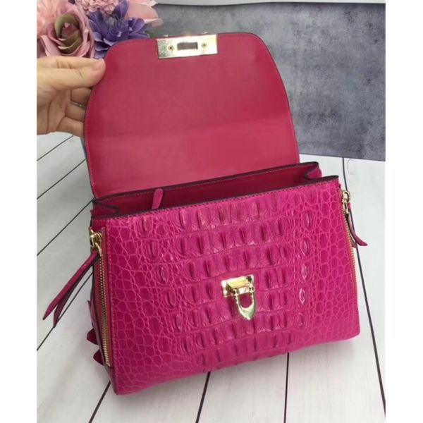 Exotic Genuine Crocodile Skin Woman Orange Purse Authentic Alligator Leather Lady Handbag Female Crossbody Shoulder Bag