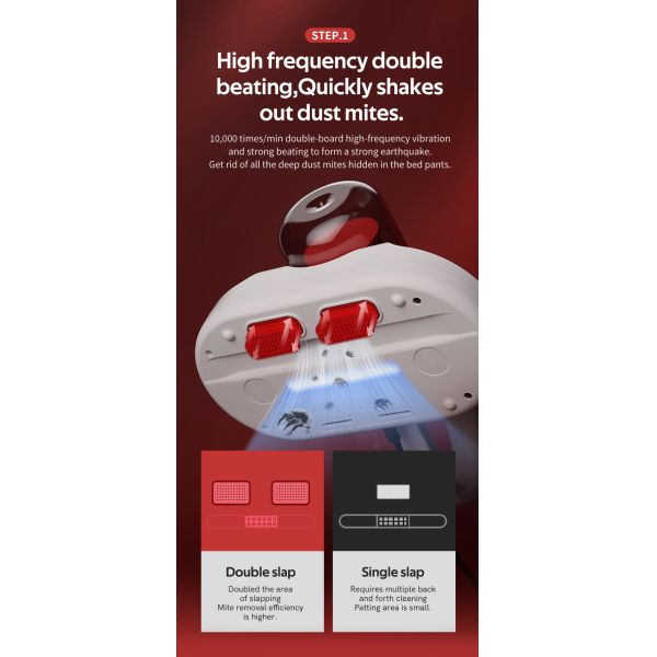 Smart Handheld Mite Remover 400W 220V For Household Bedding Cleaning