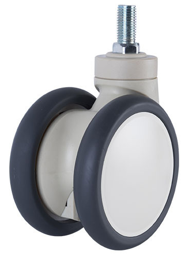 TPR Hospital Bed Caster Wheels 125MM Twin Wheels Medical Trolley Castors With Brake