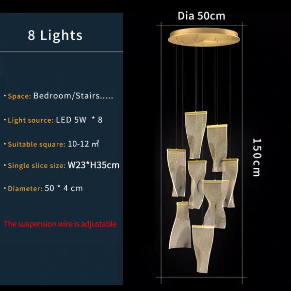 Hall Large Staircase Lighting LED Crystal Chandelier for living room hanging hallway lights(WH-NC-55)