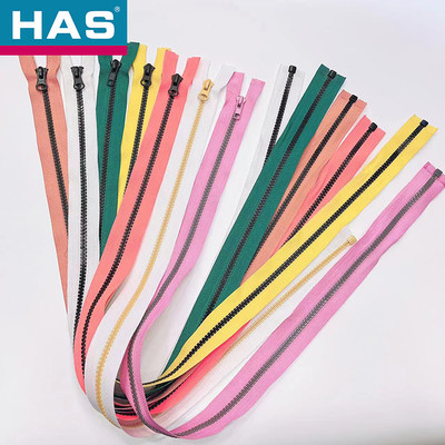 Two Way Resin Zipper Customized Plastic Teeth Zipper Durable
