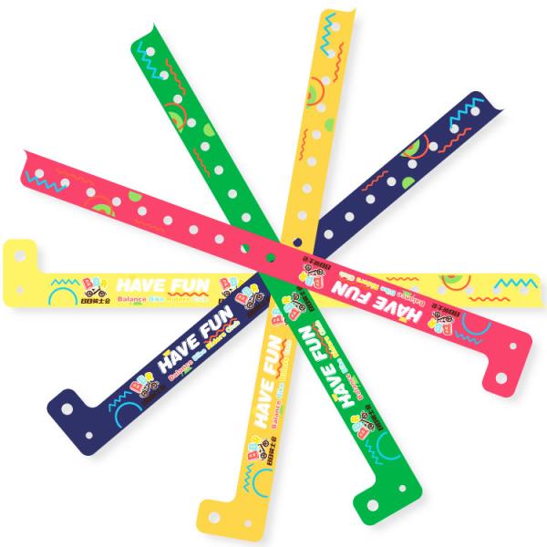 Custom Promotional Gift Items Logo Vinyl PVC Wristbands One Layer PVC Waterproof Colorful Paper