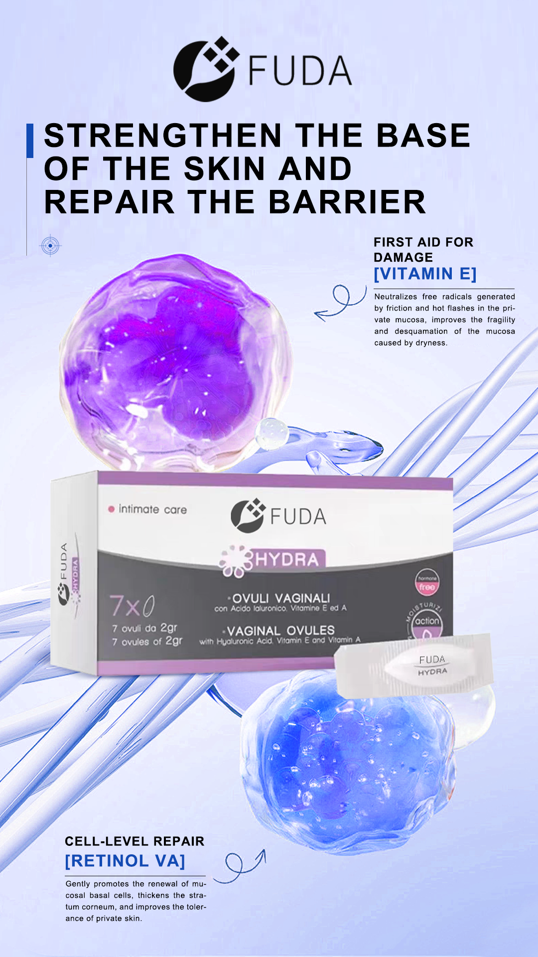 ODM Anti Oxidative Vaginal Health Products Hyaluronic Acid Suppositories For Mucosal Repair