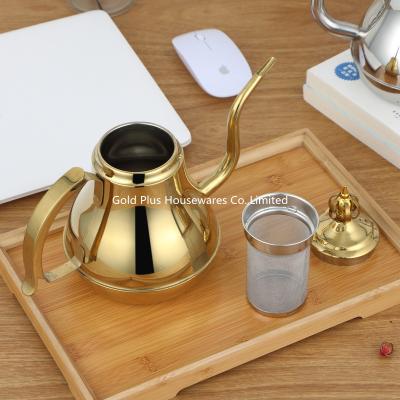 Kitchen accessories stainless steel tea drip pot 1.2L special golden classic turkish coffee pot