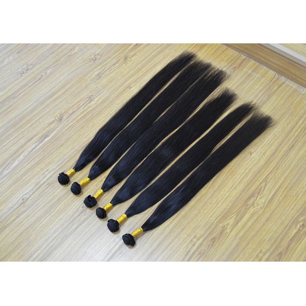 100% Virgin Human Hair Extensions In Natural Color 1b# No Synthetic