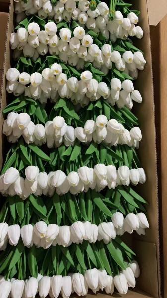 Best sell Wedding Decorative PU Real Touch Tulip Rose Flowers Tulips Artificial Flower