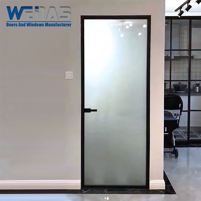 Waterproof Aluminum Double Swing Door For Interior Toilet Bathroom Bedroom