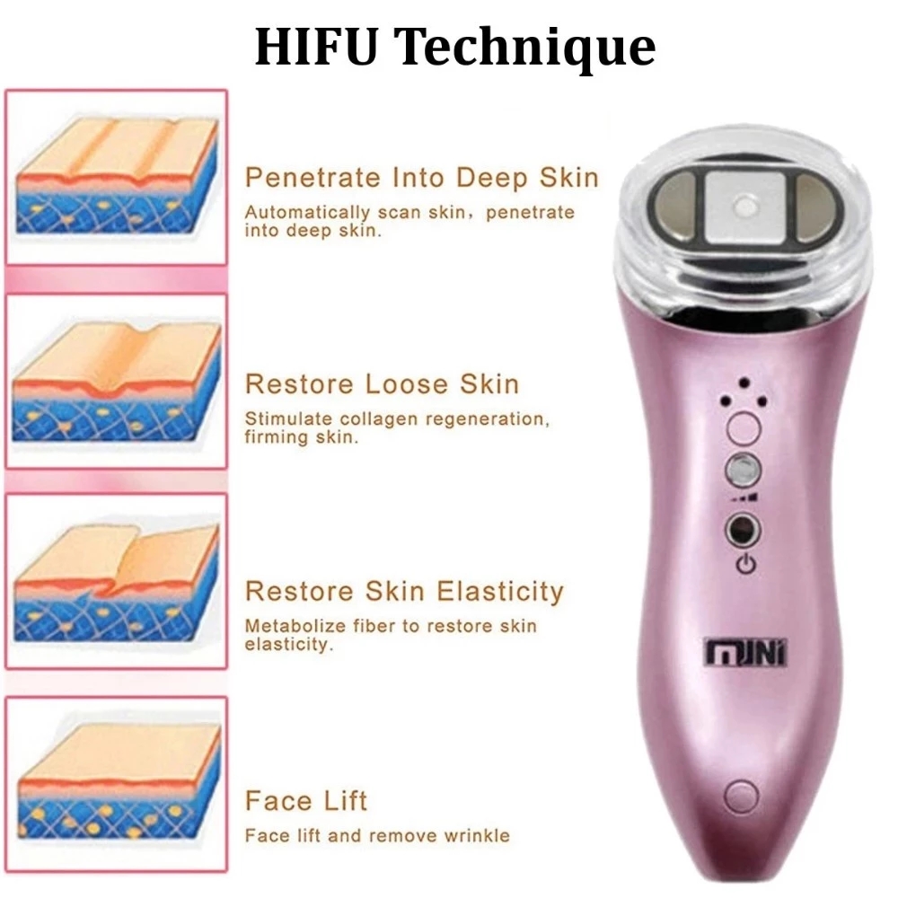 Портативный мини прибор красоты Hifu Rf для лицевой подниматься