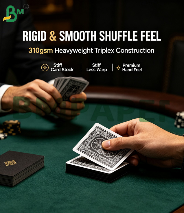 Linen Finish Black Core Playing Card Stock Paper High Gram Weight For Luxury Game Cards