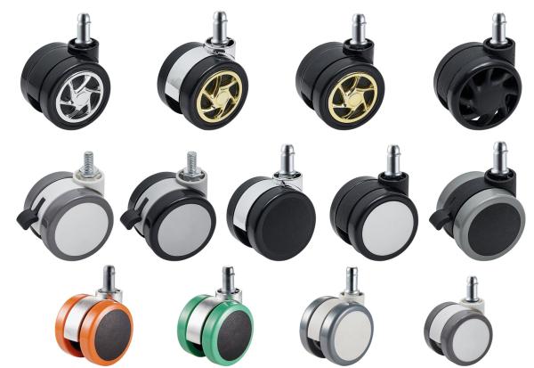 Lockable Swivel Plastic Caster Wheels with Ball Bearing for Furniture and Office Chairs
