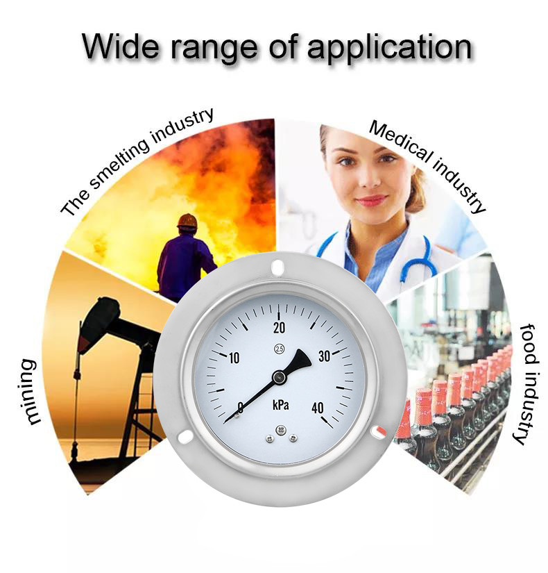 Favorable YE100ZTBF Precision 2.5% Pressure Gauge Capsule Micro 304ss Housing Manometer