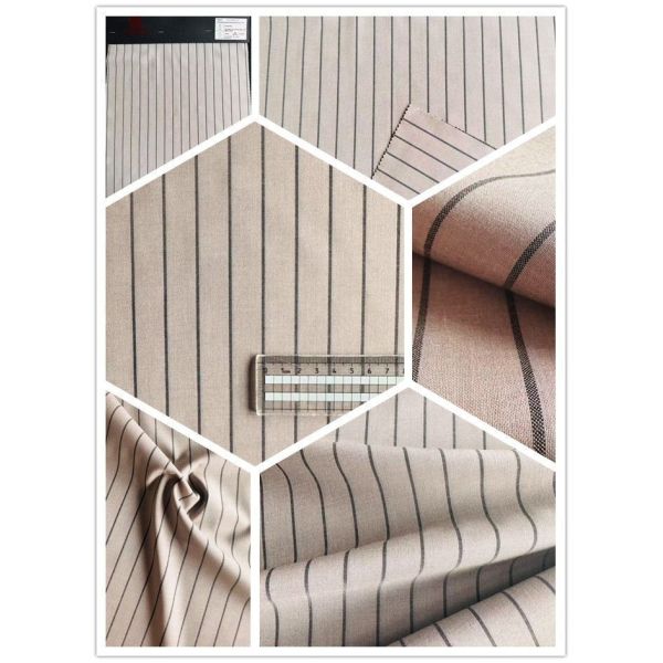 Polyester/Rayon/Spandex Plain Striped Woven Fabric Piece Dyed/Dyeing for Lady′s Suit, Pants, Dress