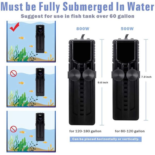 Submersible Titanium Steel Aquarium Heater For Marine / Fresh Water