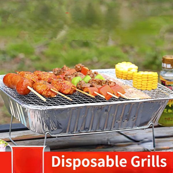 Домашний одноразовый угольный алюминиевый фольга коробка гриль
