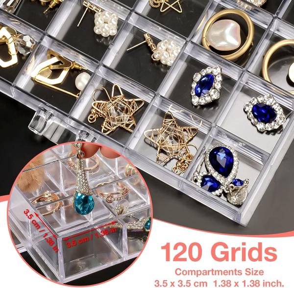 Clear Jewelry Organizer, Durable Jewelry Box With 5 Drawers, Jewelry Organizer Box, Earring Jewelry Organizer