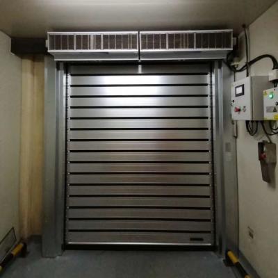Porta automática de rolos para oficina industrial, aço inoxidável 304
